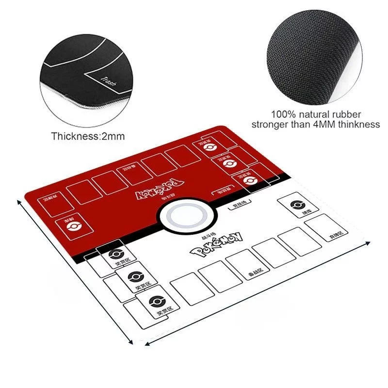 แผ่นรองการ์ดโปเกมอน Playmat ยางหนา พกพา พับเก็บง่าย สำหรับเล่นการ์ดเกม บอร์ดเกม ขนาด 60x60 thumbnail 4