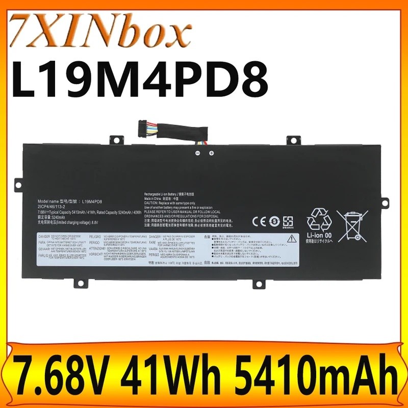 7XINbox L19M4PD8 L19C4PD8 7.68V 5410mAh 41Wh แบตเตอรี่แล็ปท็อปสําหรับ Lenovo โยคะ Duet 7-13IML05 Ser