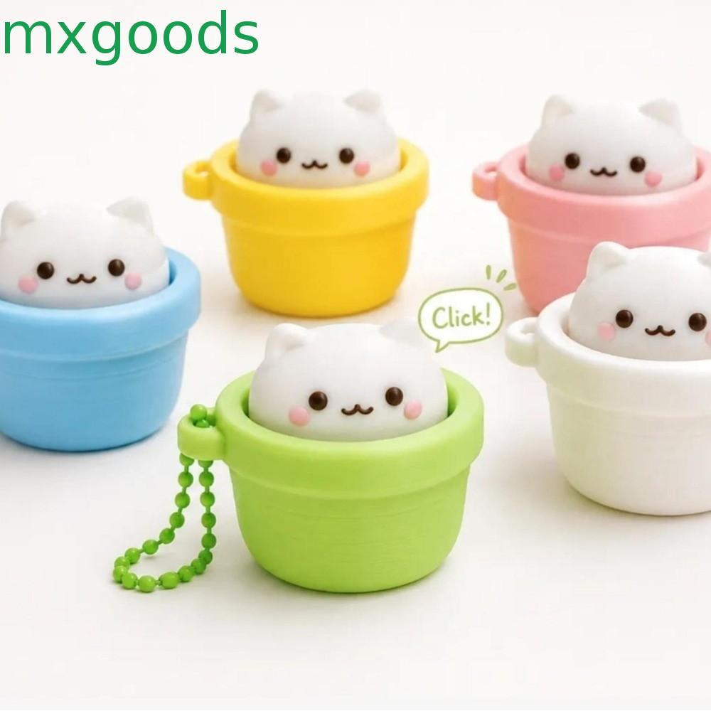 MXGOODS คลิกเกอร์ อยู่ไม่สุขพวงกุญแจปุ่มนิ้วน่ารักคลิกของเล่นบรรเทาความดัน,การ์ตูนสัตว์ตลกนุ่มช้า สะท้อนกลับ ปุ่มกดคลิกพวงกุญแจของขวัญส