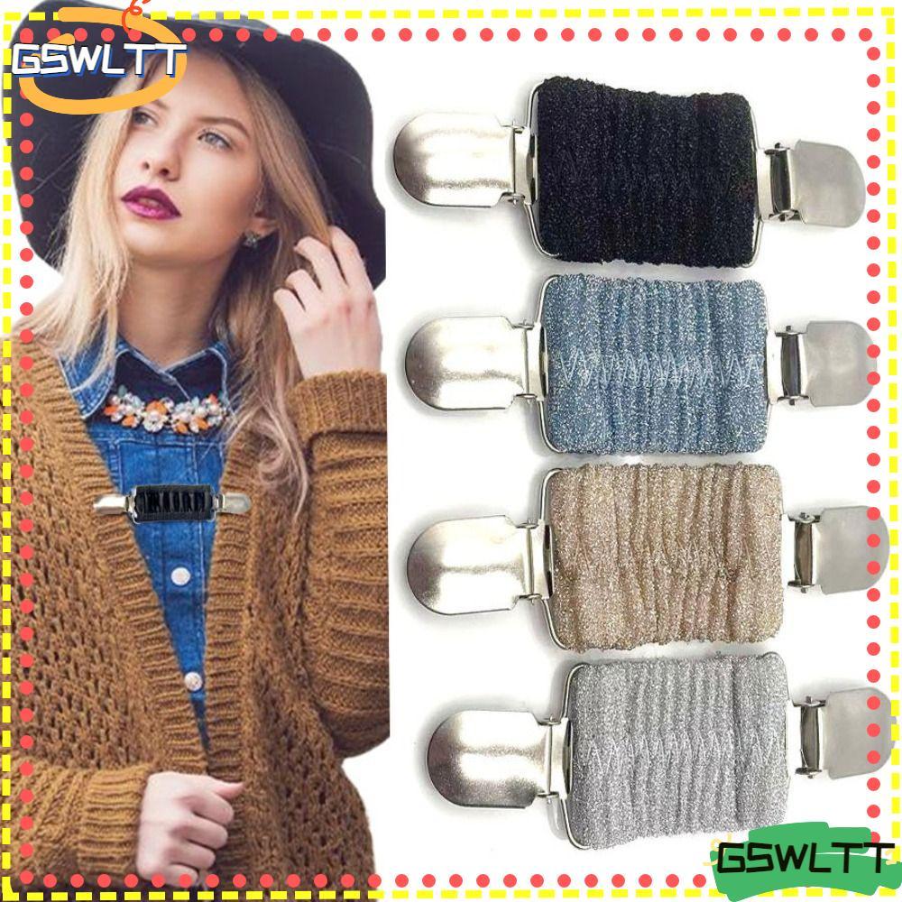 GSWLTT Fit Dress Cinch Clip, Champagne High Elasticity Cardigan Collar Clip, Design Fashion Accessor