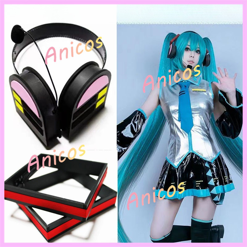 Hatsune Miku หูฟัง Prop ชุด 3D อะนิเมะคอสเพลย์ Headwear Miku Hatsune หูฟังบทบาทเล่น Prop สําหรับแฟนอ