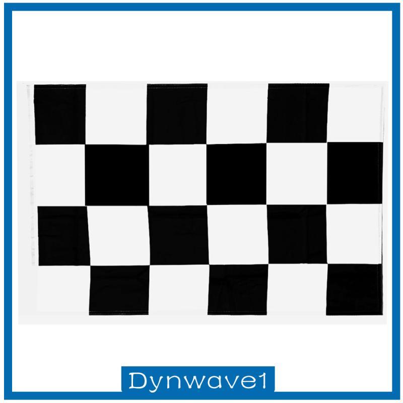 [Dynwave1] Racing Black White Chequed เริ่มต้น End Banner Flag 90x150 ซม. Lattice Flag
