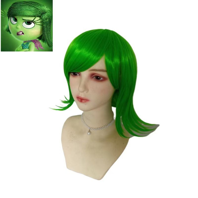 Mind Agent Team Abnormal cos วิกผมสีเขียวไหล่ยาวผมสั้นอะนิเมะวิกผมคอสเพลย์ Universal