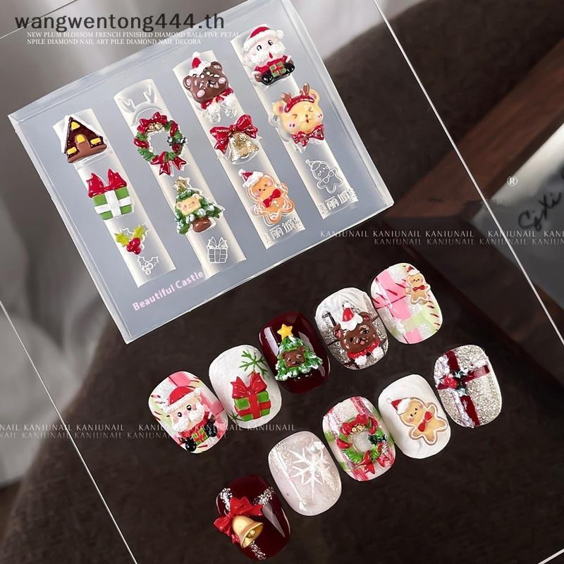 [ TH Fashion ] 1 ชิ้นคริสต์มาส Snowman Christmas Tree Elk ของขวัญ 3d แม่พิมพ์ซานตาคลอสตกแต่งเล็บ Diy ออกแบบซิลิโคนเล็บแม่พิมพ์เล็บ Charms .