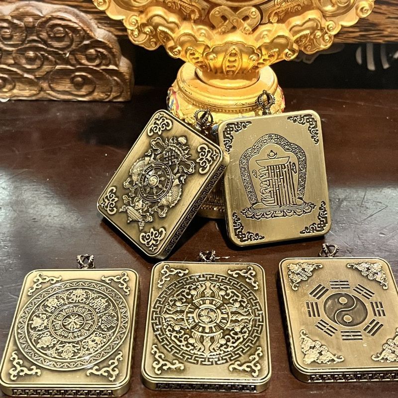 ขายร้อน-Gau กล่อง Gau กล่องทิเบต 4 x 5 Inner Classic Empty Shell Thangka กล่องเปล่าขายส่ง Alloy Shell Thangka Gau สี่เหลี่ยม 7.21