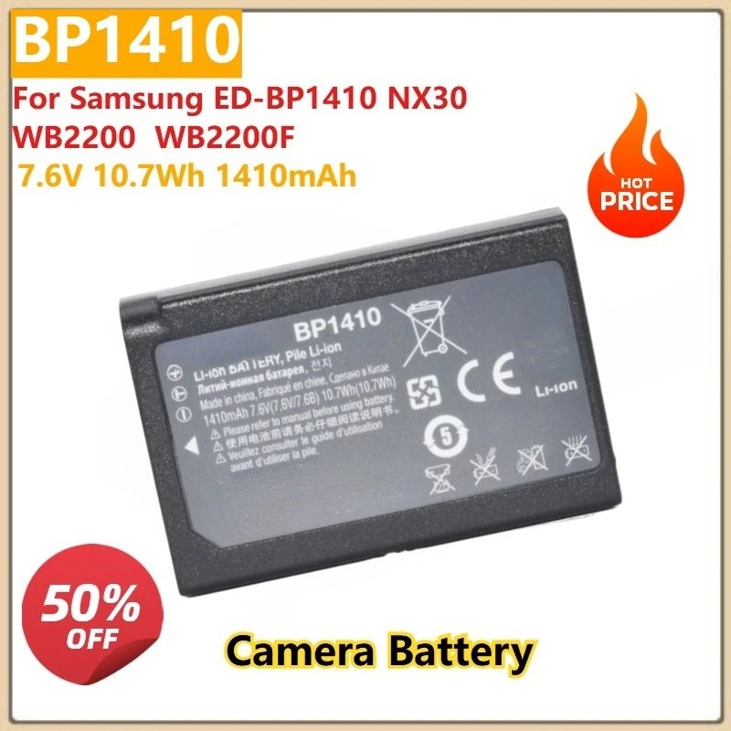 สําหรับ Samsung ED-BP1410 NX30 WB2200 WB2200F เปลี่ยนแบตเตอรี่กล้อง BP1410 10.7Wh 7.6V 1410mAh