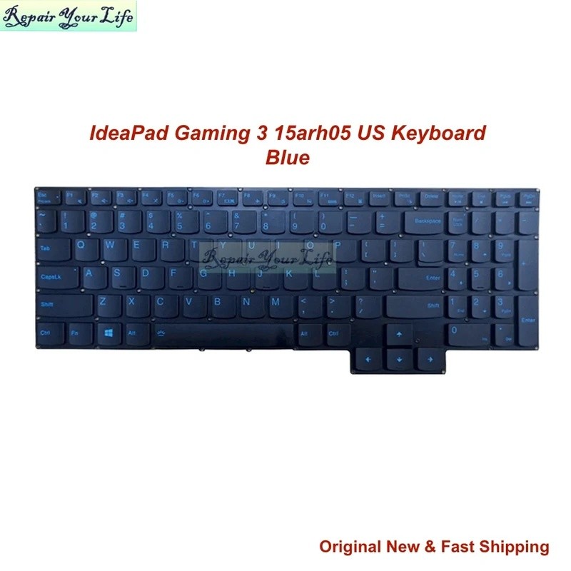 US RU ภาษาอังกฤษรัสเซีย Backlit คีย์บอร์ดสําหรับ Lenovo Ideapad Gaming 3-15IMH05 81y4 3-15arh05 5CB0