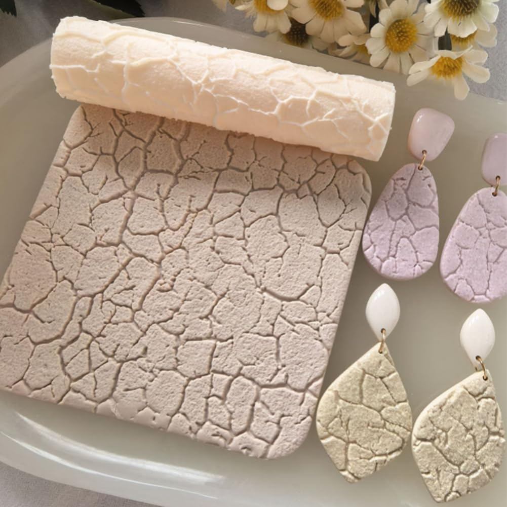 HOBBIESAY 1PC Cobblestones Polymer Clay Texture Roller 3D พิมพ์ลูกกลิ้งสําหรับ Clays การสร้างแบบจําล