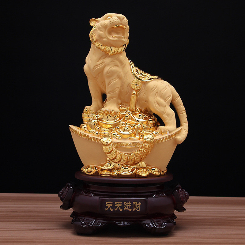 12 Zodiac กํามะหยี่ทรายทอง Zodiac Tiger Zodiac Tiger เครื่องประดับเงิน Fortune Feng Shui เครื่องประด