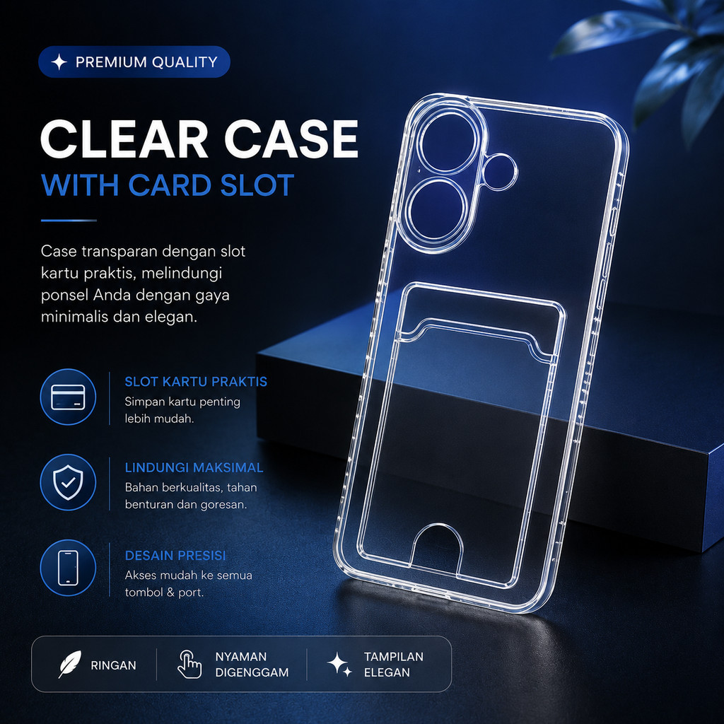 CASE VIVO V60 / V60 LITE CASE CARD CLEAR TRANSPARENT SOFT SLOT CARD / WALLET CASE