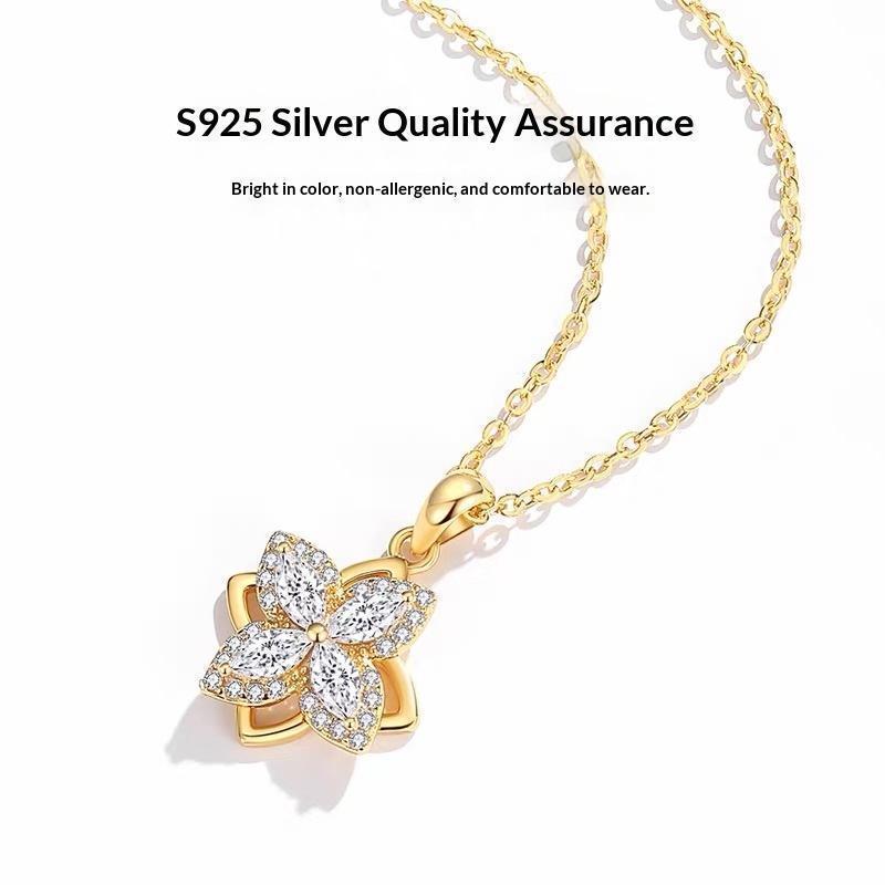 [ รับประกัน 1 ปี ] C054 AAA STAR JEWELRY เครื่องประดับ สร้อยคอ พร้อมจี้รูปปีกนางฟ้า สีชมพู เหมาะกับข