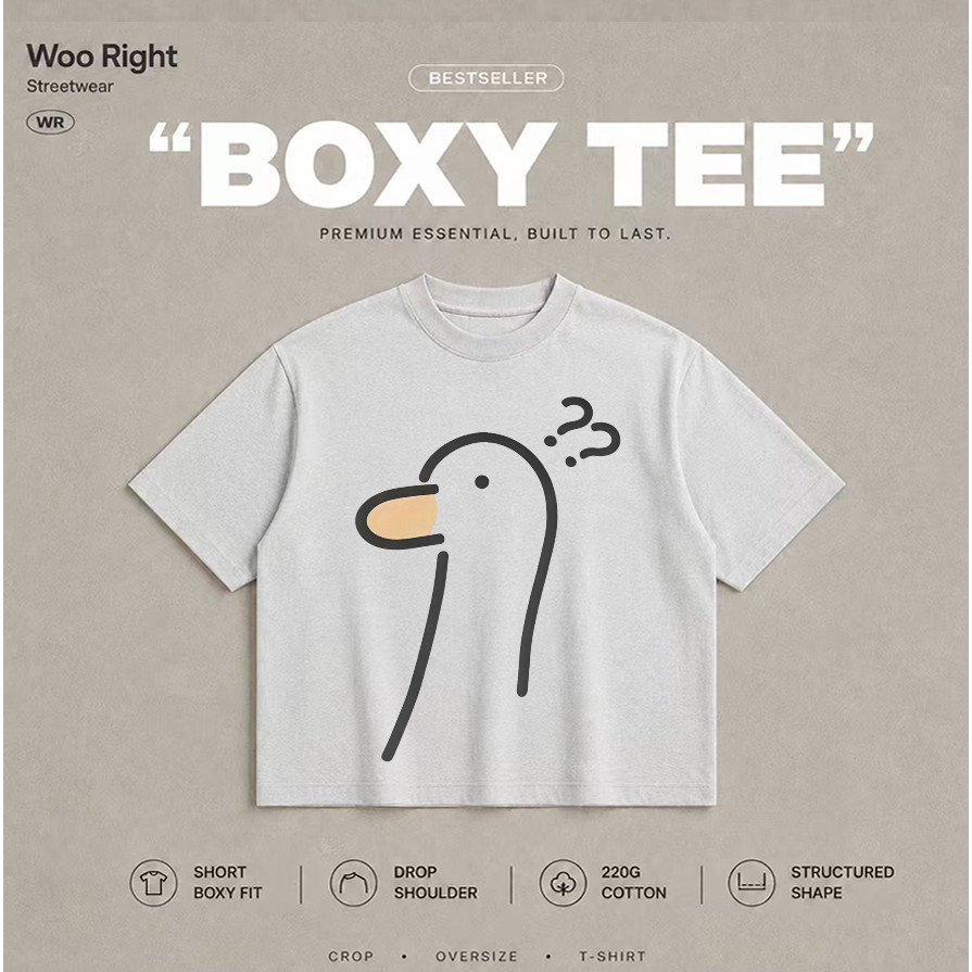 COD จัดส่งตลอด 24 ชั่วโมง boxy crop tee เสื้อยืดโอเวอร์ไซส์ Boxy ทรงหลวม ใส่ง่ายในชีวิตประจำวัน
