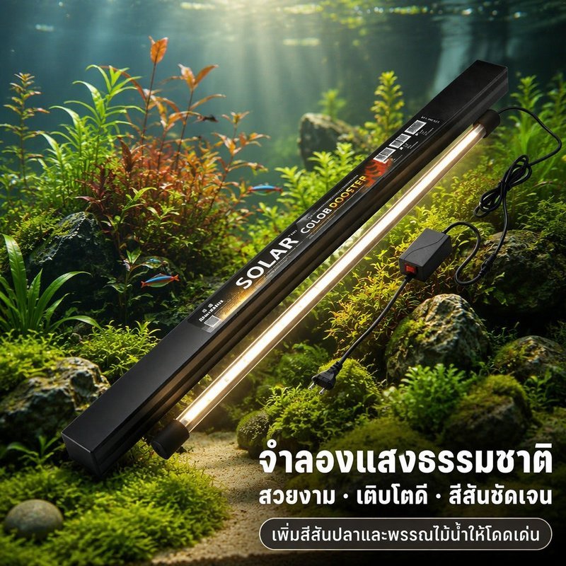 โคมไฟตู้ปลา LED 25w SOLAR Color Booster ไฟตู้ปลา จำลองแสงธรรมชาติ สำหรับตู้ 30 นิ้ว ปลาสีสด