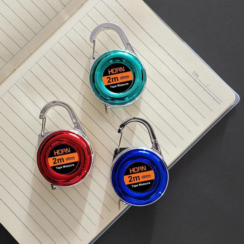 1pc Mini Keychain Tape Measure 2m Steel Tape Measure Delicate Small Steel Ruler Multipurpose Steel T