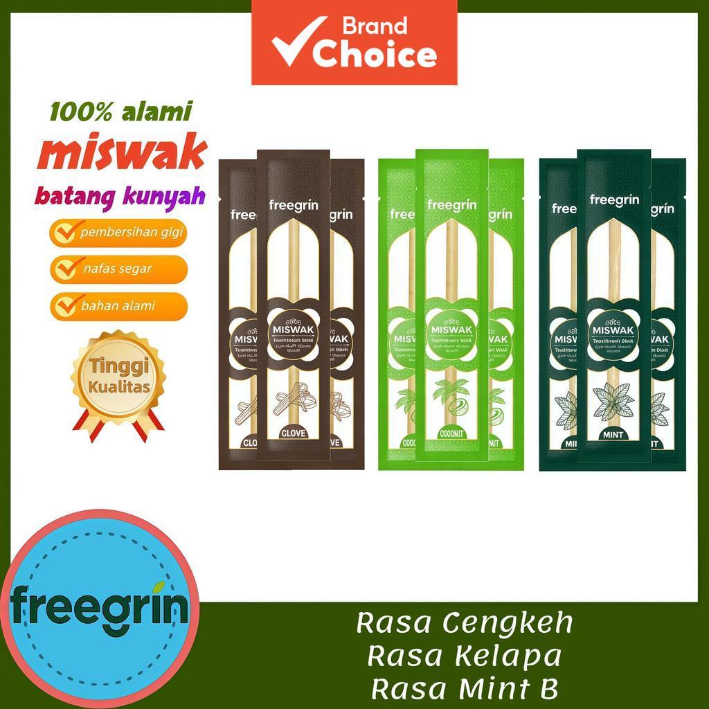 Freegrin Miswak ชุด 9 แท่ง | รสกานพลู 3 + รสมะพร้าว 3 + รสมิ้นต์ 3 | การดูแลช่องปากของชาวมุสลิมตามธรรมชาติ
