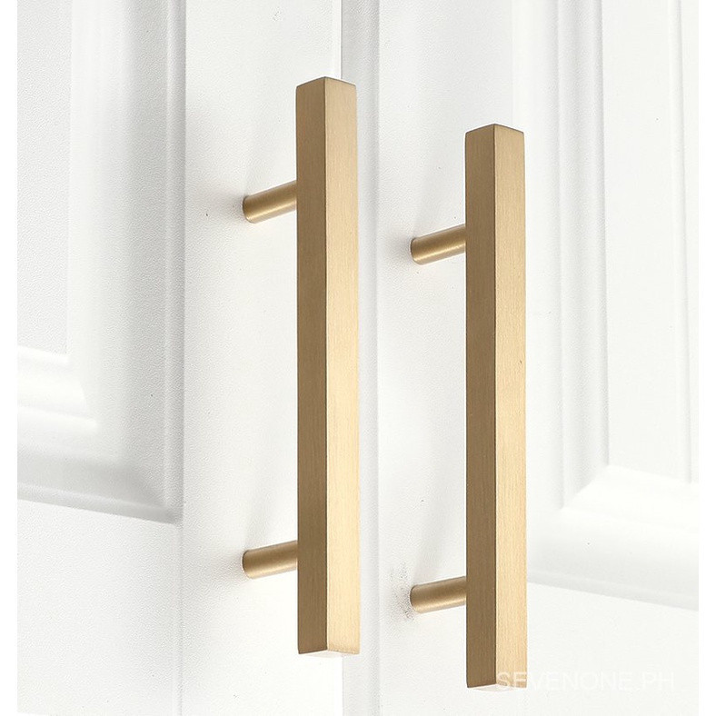 SolidทองเหลืองGold Cube Handle T Barตู้ดึงสําหรับห้องครัวห้องตรง Dresser Handle และ Knob
