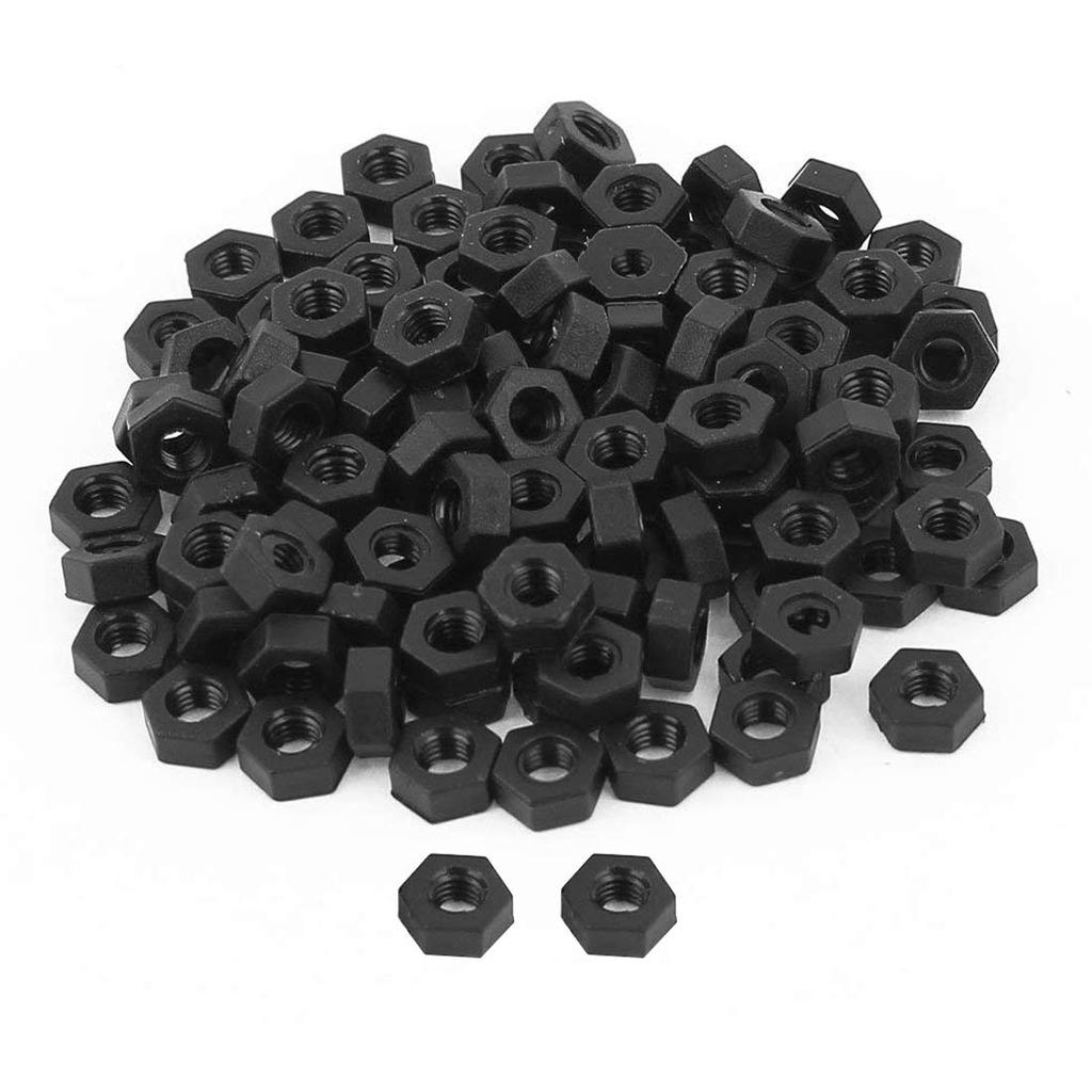 M3 เหล็กคาร์บอนเกรด 8 หกเหลี่ยม Hex Nut เหล็กคาร์บอนสีดํา (แพ็ค 150)