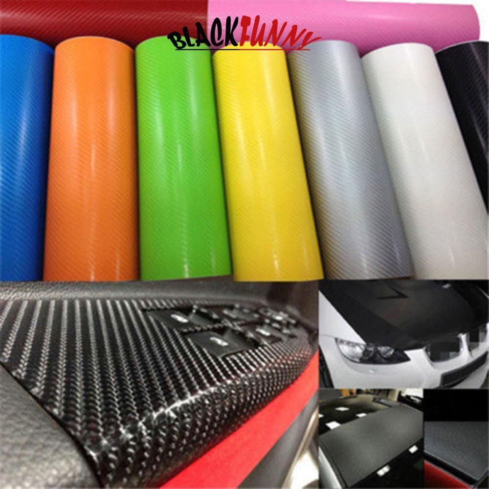 BLACKFUNNY คาร์บอนไฟเบอร์เคลือบเงาห่อไวนิล Decal ฟิล์มสติกเกอร์ Air Release Wrap L7T6