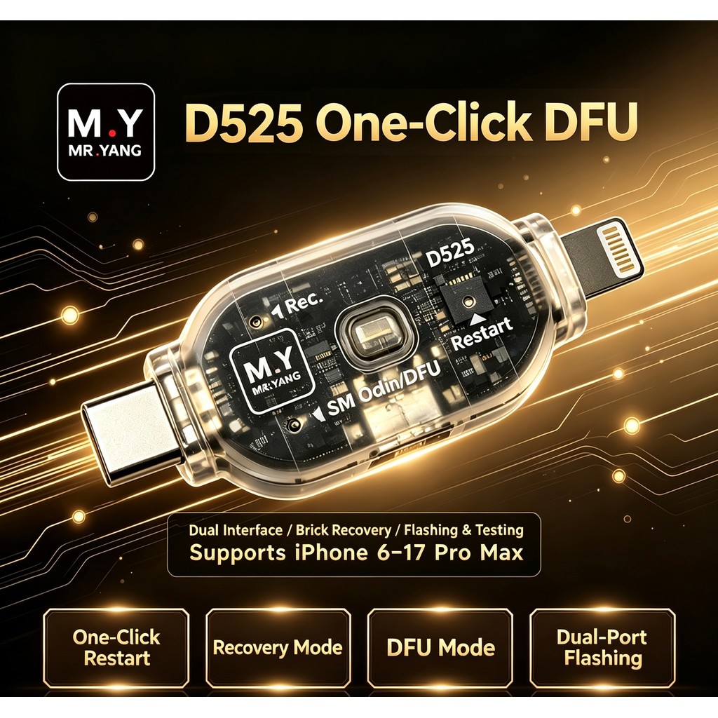 YCS MY D525 One Click DFU Recovery Dongle Dual Interface กระพริบเครื่องมือสําหรับ IPhone 6-17 PM อิฐโทรศัพท์คืนซ่อมเครื่องมือ