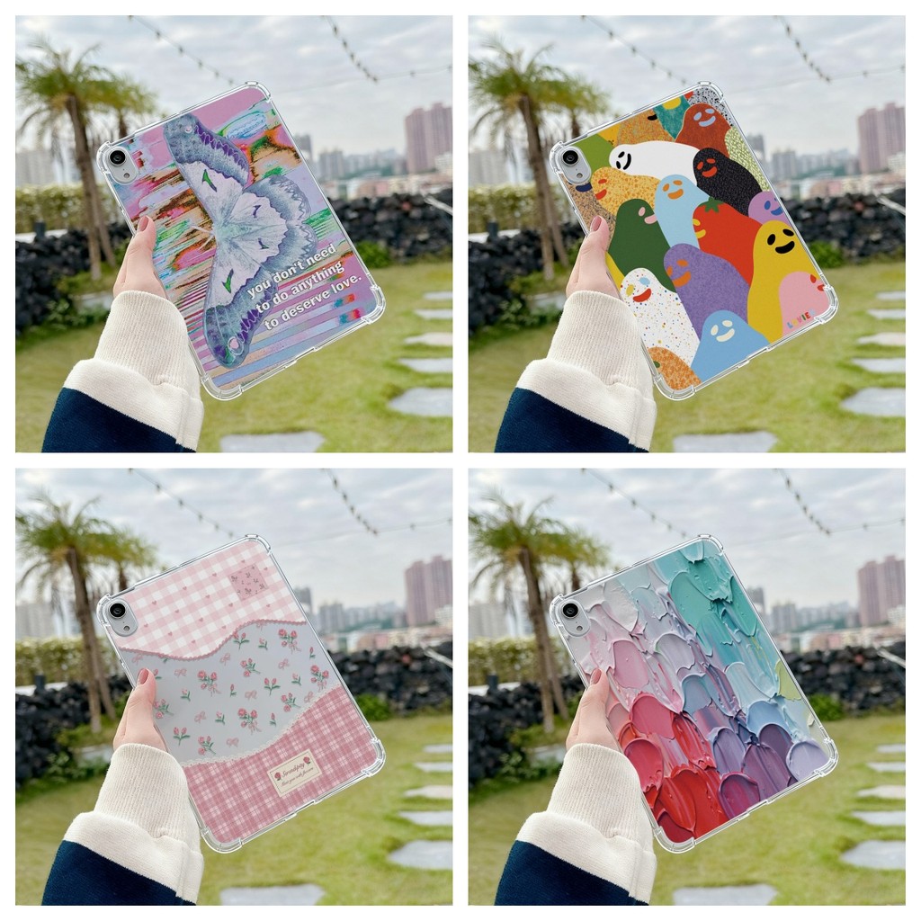 สีน้ำมัน Silicone เคสแท็บเล็ต For Samsung Tab S9 FE Plus A9 A11 Plus S9 A11 A8 S6 Lite S7 FE X205 10.4 Inch เคสแท็บเล็ต