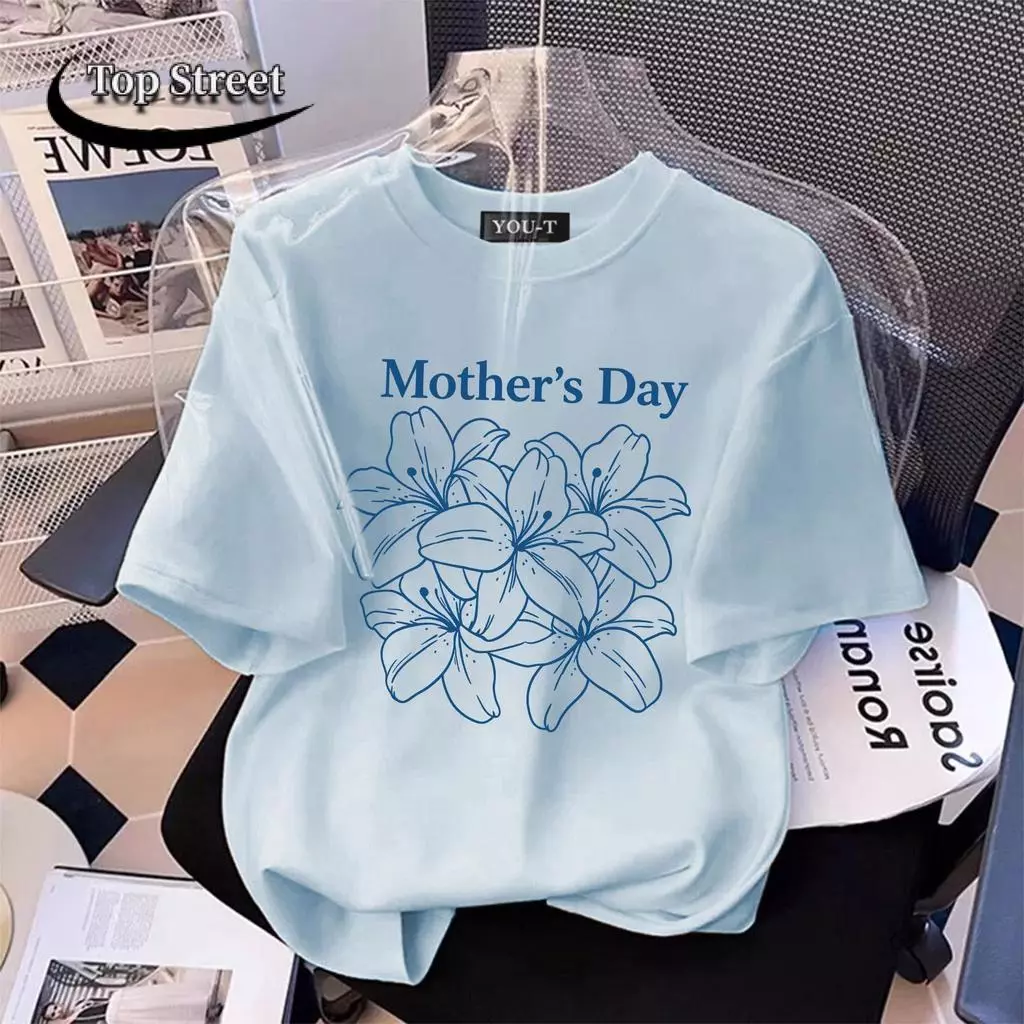 วันแม่แห่งชาติ【ใหม่】🔥 เสื้อแฟชั่น Oversize แขนสั้น โคตรนุ่ม ใส่สบาย พิมพ์ลาย #Love Mom4 COD