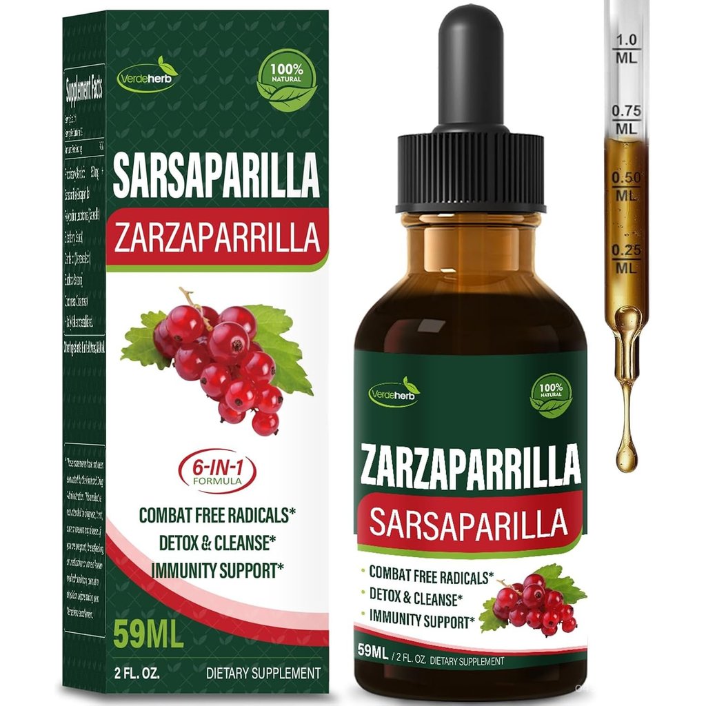 Sarsaparilla Root Extract Drops for Liver Cleanse & Repair, Immune Support Supplement with Dandelion