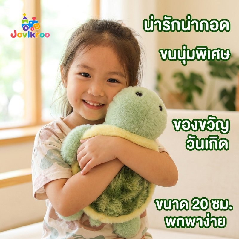 เต่าของเล่นตุ๊กตานุ่มสีเขียวตุ๊กตาสัตว์น่ารักออกแบบหมอนกอดได้หมอนของขวัญวันเกิด20