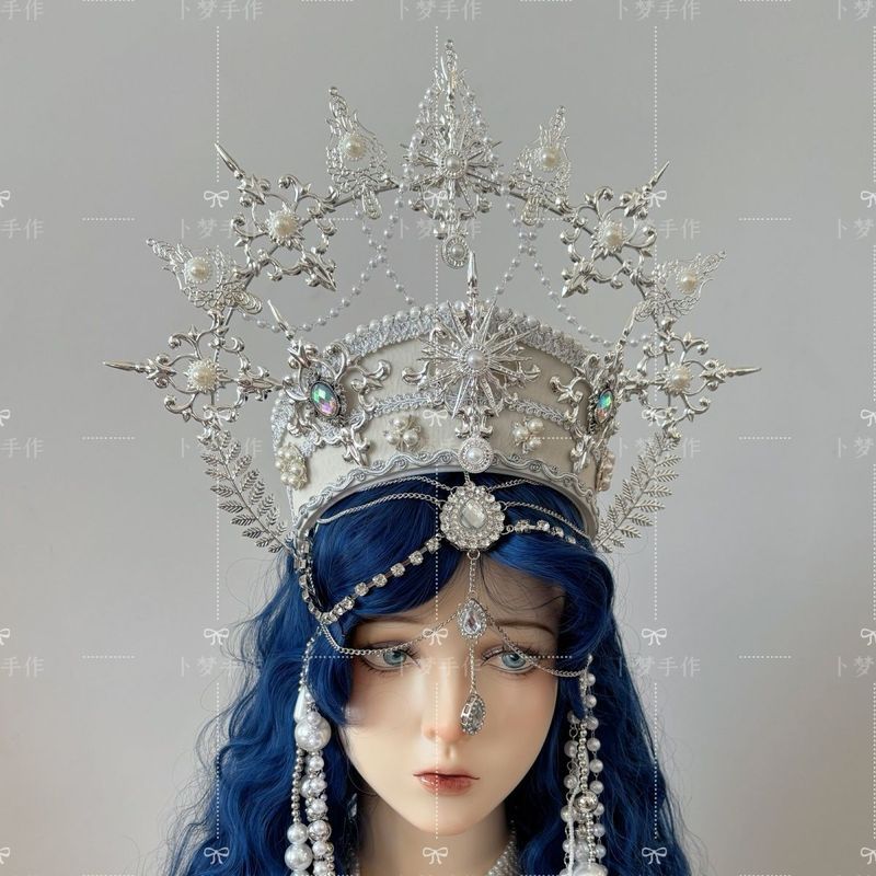 Virgin Halo Dudo Crown รัสเซีย Snow Country Princess Silver White Crown รัสเซีย Photo