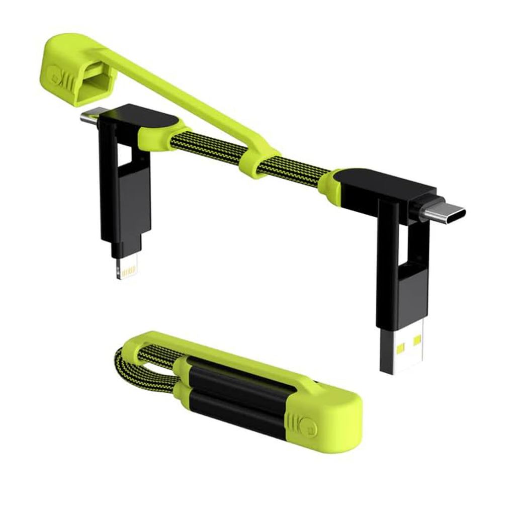 Rolling Square inCharge XL Pocket - สายชาร์จอเนกประสงค์แบบพกพา 6-in-1, USB-C, Lightning, USB-A และ M