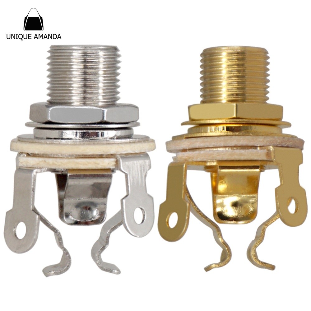 อีไลฟ์010☁ 2 ชิ้น 1/4 นิ้ว 6.35 มิลลิเมตรกีตาร์ Pickup Output Jack โลหะกีตาร์ไฟฟ้า Mono Jack Mono Ou