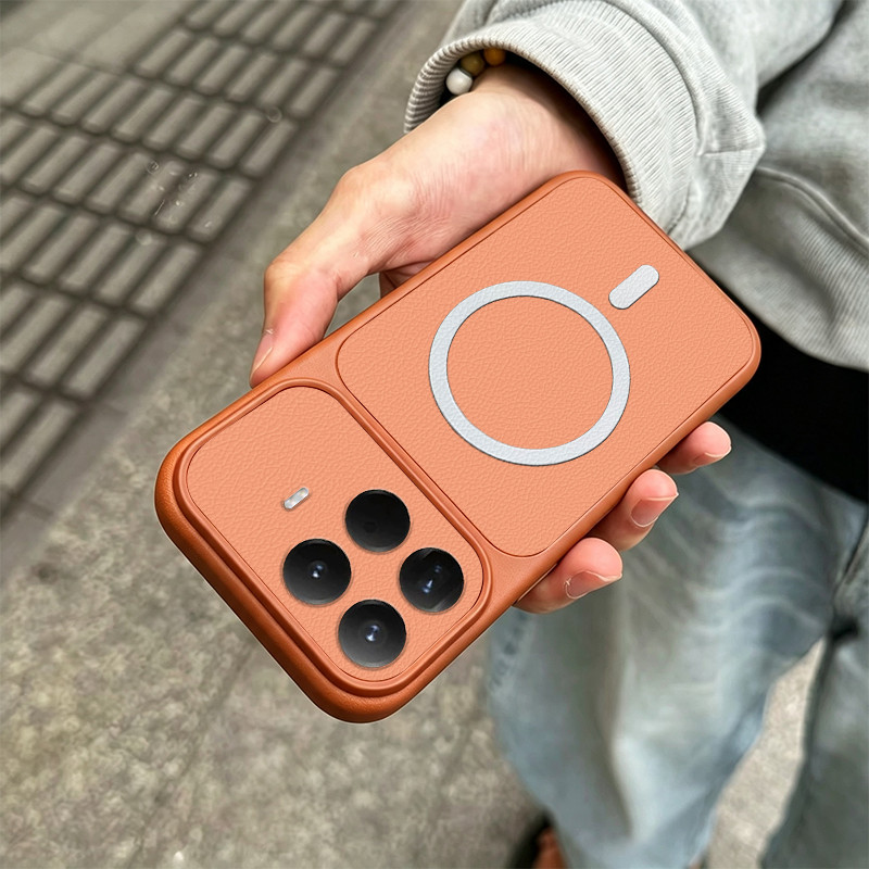 สําหรับXiaomi 15t 17T 17 15 pro 15 ultra 5Gฝาครอบโทรศัพท์ความวิตกกังวลSoftcaseกันกระแทกออกแบบใหม่ความงามแม่เหล็กน่ารักสีส้มสําหรับสาวKNBS21