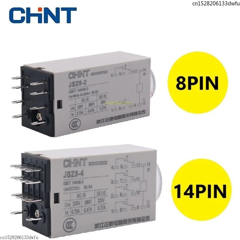 FZ Original CHINT JSZ6-4 JSZ6-2 H3Y-4 H3Y-2 เปิดปิดรีเลย์ DC 24V AC 220V 1S 5S 10S 60S 1Minute สวิทช