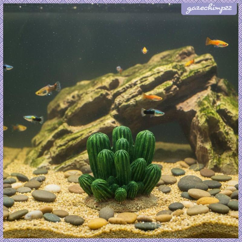 [Gazechimp] Cactus Aquatic Habitat Decor คุณสมบัติที่สมจริงประดิษฐ์ Dryland Plant Decor Aquatic Shel