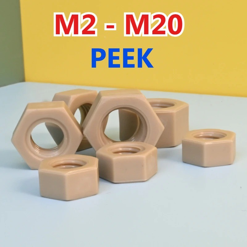 M2 M2.5 M3 M4 M5 M6 M8 M10~M20 PEEK ฉนวนกันความร้อนทนความร้อนสูง Hex Hex Hex Hex Hexagon Nut DIN916/