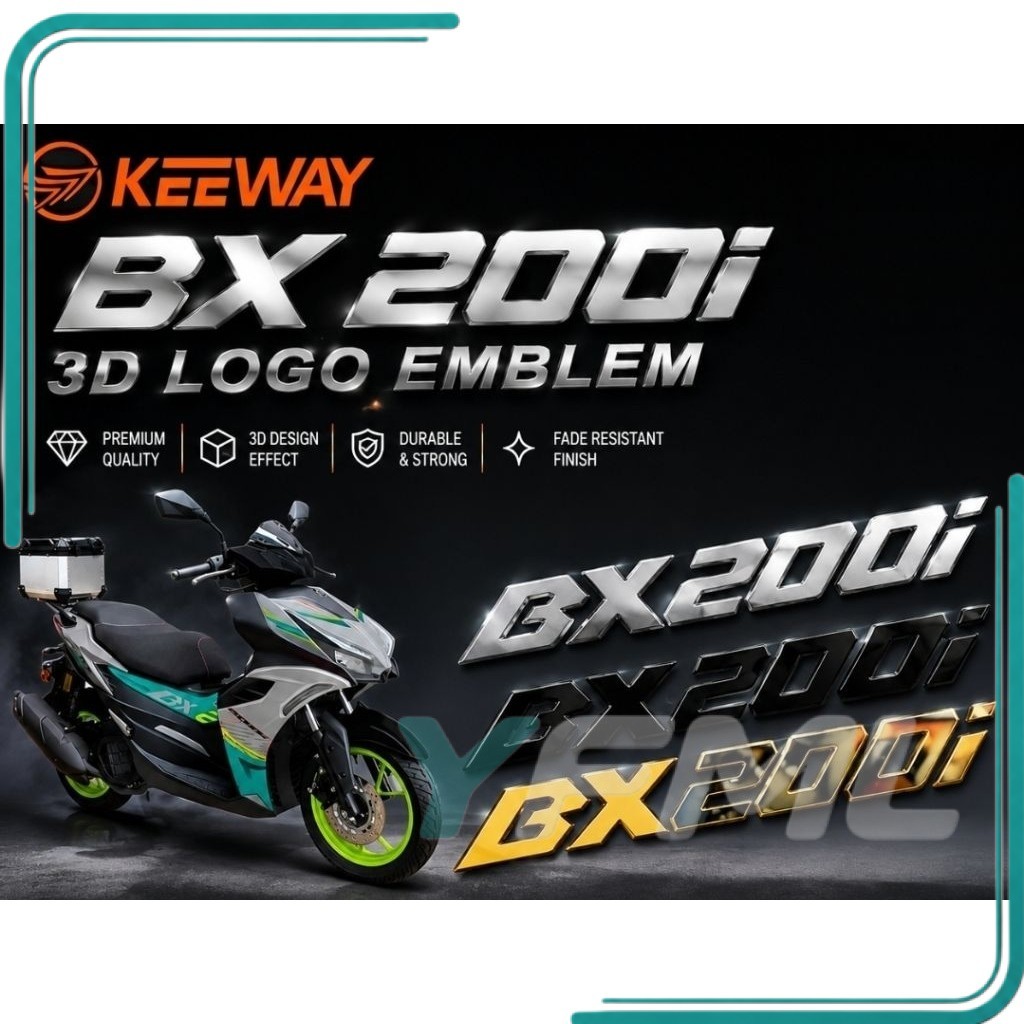 EMBLEM 3D โลโก้ KEEWAY BX200I BX 200I BX 200 I EMBLEM โลโก้ 3D อุปกรณ์เสริมอุปกรณ์เสริม MODIFIED MOD