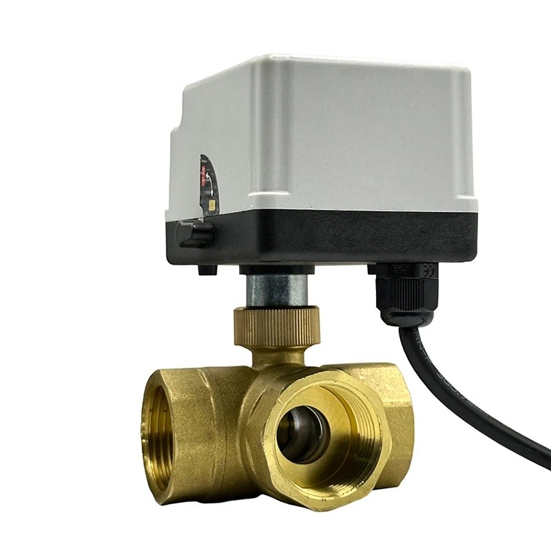 4PNY 1/2 3/4 1 2 นิ้ว 3 Way Motorized Ball Valve บอลวาล์วไฟฟ้าบอลวาล์วทองเหลือง 2 สายควบคุมพร้อมสวิต