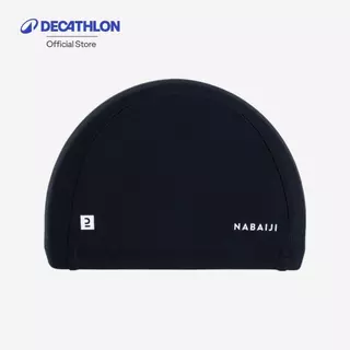 Decathlon Mesh Swimming Cap - Plain Fabric - Size S หมวกว่ายน้ำผ้าตาข่ายที่มีเนื้อผ้าสีพื้น ขนาด S - Black