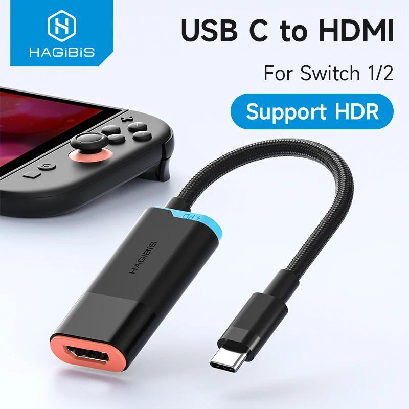 Hagibis TV Dock 4K @ 60Hz USB C ถึง HDMI หญิงสายแบบพกพา TV Dock อะแดปเตอร์จอแสดงผลสาย 100W PD สําหรั
