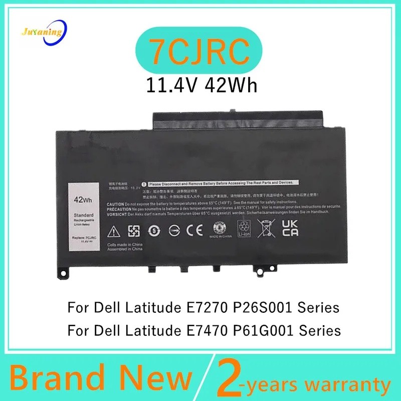 ใหม่ 7CJRC แบตเตอรี่แล็ปท็อป 21X15 F1KTM สําหรับ Dell Latitude E7470 E7270 12 E7370/E7270 Series 11.
