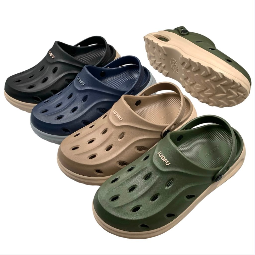 88 LUOFU รองเท้าแตะยาง Bakpau กลางแจ้งสําหรับผู้ชายนําเข้า Unisex ทุกวัน E6260-BRE01 (AB1)