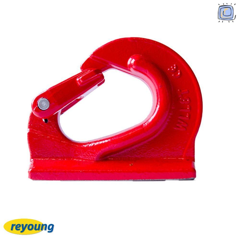 REYOUNG ตะขอยกสําหรับงานหนัก, ตะขอยึดเชื่อม 2T G80 สีแดง, ความแข็งแรงสูงพร้อมสลักปลอมแปลงโลหะผสมเหล็