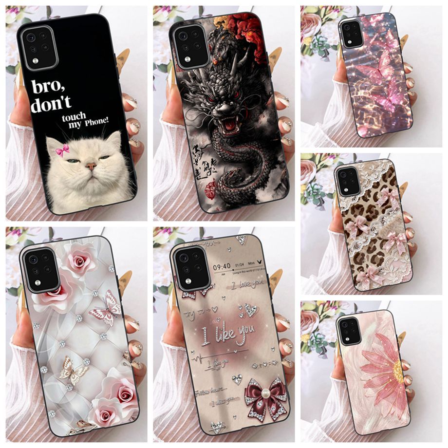 สําหรับ LG K42 K52 เคสโทรศัพท์ LM-K420 LM-K520 สีดําออกแบบหรูหราทาสีซิลิโคนอ่อนนุ่มปกหลังสําหรับ LG 