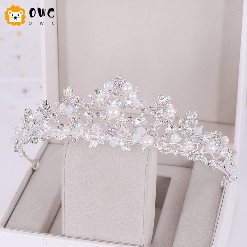 มงกุฎเจ้าสาว Hairpiece Silver Wedding Hairpiece อุปกรณ์เสริมสําหรับชุดเจ้าสาว