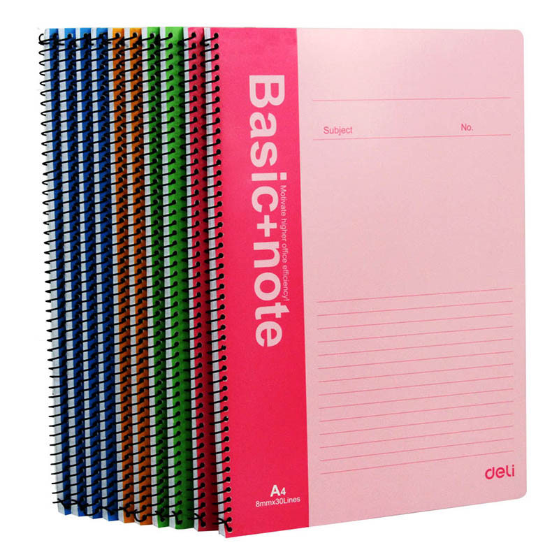 ต้นฉบับของแท้ Deli Spiral Notebook A4 Coil Notebook A4 Notebook 7688 60 หน้า