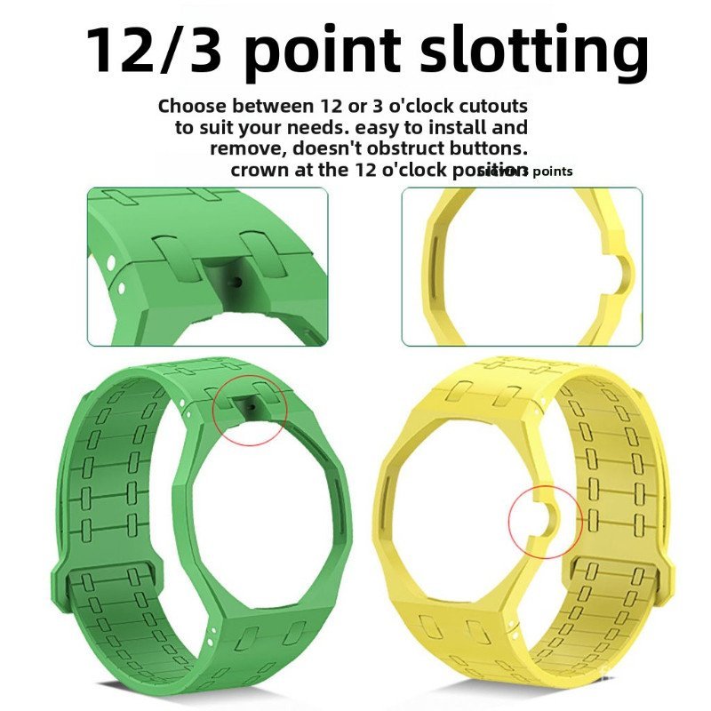 ซิลิโคนแม่เหล็ก Strap & Case Mod Kit สําหรับ Royal Pop 3‐OClock 12‐OClock ผู้ชายผู้หญิงนาฬิกาเปลี่ยน