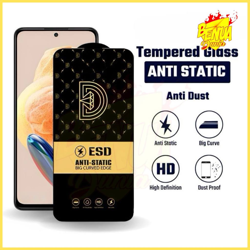 TEMPERED GLASS FULL ANTI STATIC VIVO T5 T5 PRO T1 5G T1 PRO 5G S1 S1 PRO Z1 PRO -BD