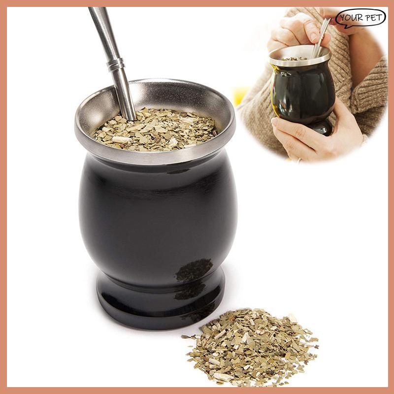 YOUR Yerba Mate Gourd Set Double-Wall Stainless Steel Mate Tea Cup and illa Set PET