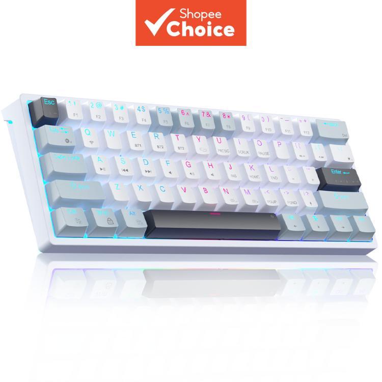 SOLAKAKA SK961 คีย์บอร์ดกลไกแบบไร้สาย 3 โหมด ไฟ RGB 61 ปุ่ม แกนแดง