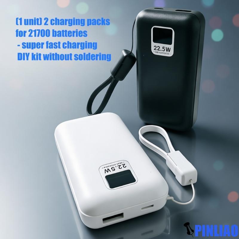 Pinlt เคส Powerbank DIY สําหรับ 2 ชิ้น 21700 ไม่จําเป็นต้องบัดกรีการชาร์จอย่างรวดเร็ว