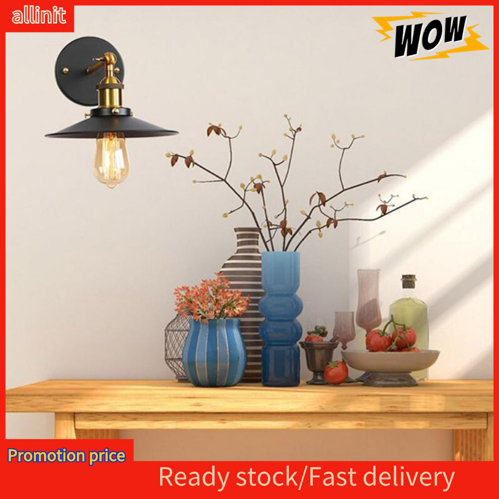 Allinit Retro Sconce Light 85-265V E27/E26 เหล็กโคมไฟติดผนังสำหรับ Cafe Bar ห้องโถงทองสีบรอนซ์โลหะพร